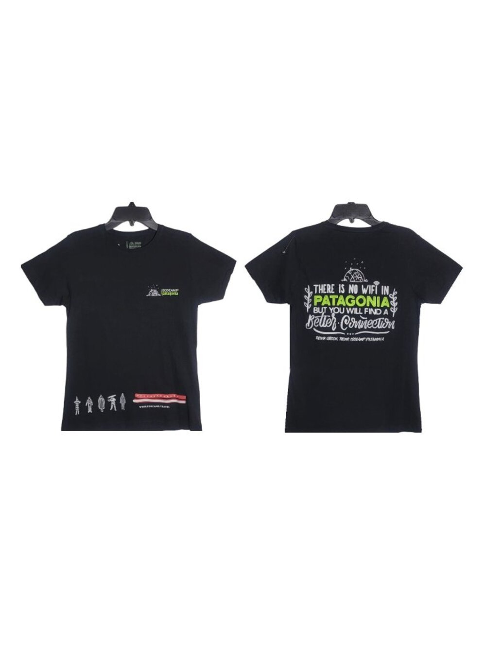 EcoCamp National Park Chile Graphic T-Shirt Women Size S Black Eco Travel